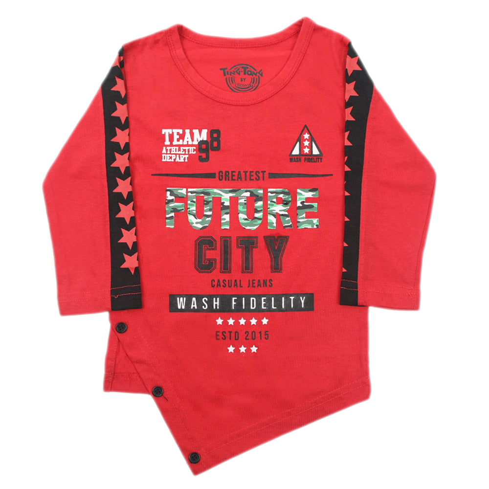 Boys Full Sleeves T-Shirt - Red, Boys T-Shirts, Chase Value, Chase Value
