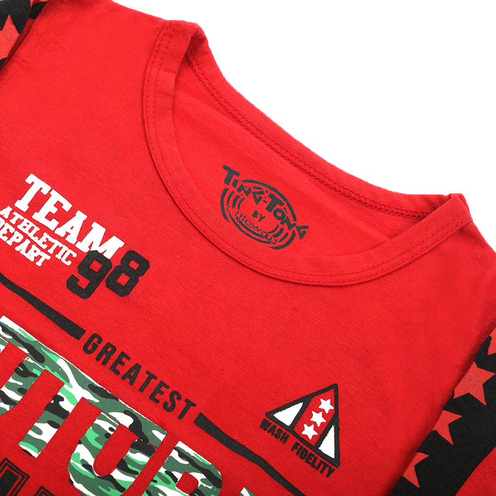 Boys Full Sleeves T-Shirt - Red, Boys T-Shirts, Chase Value, Chase Value