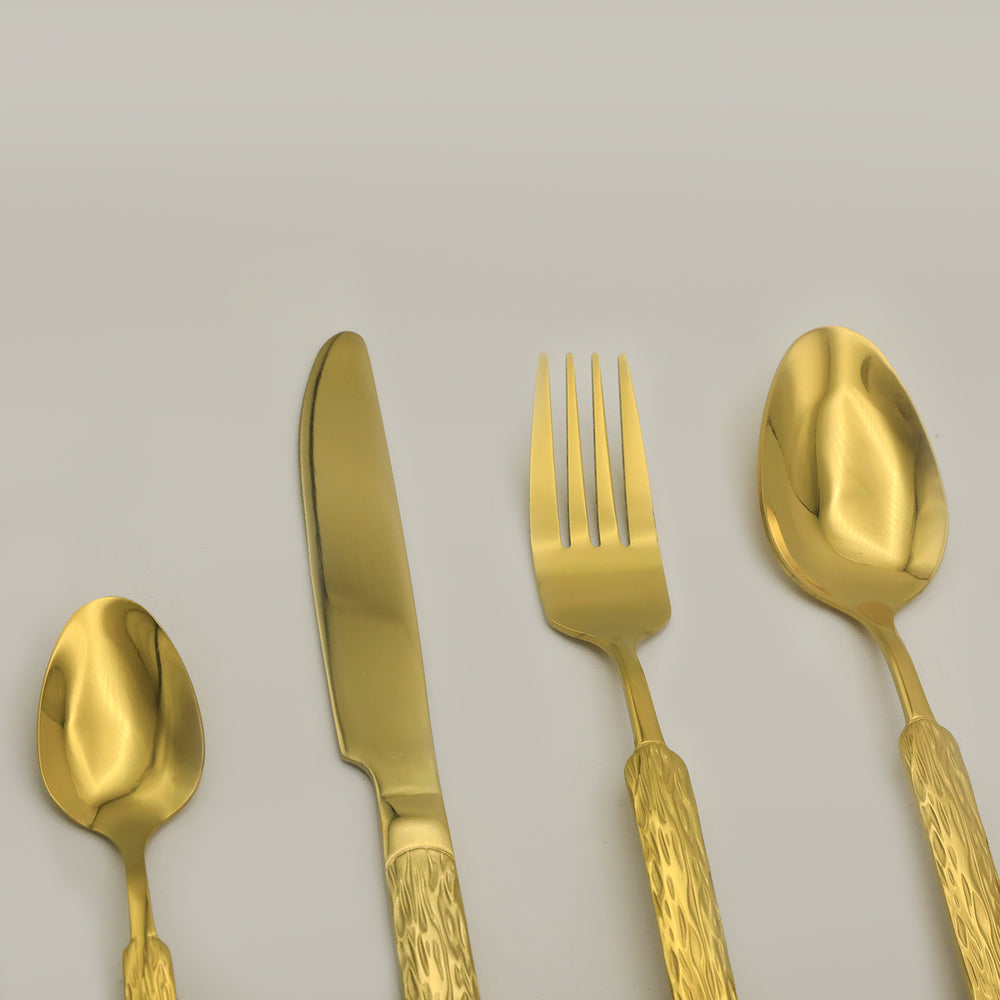 Stainless Steel Cutlery Set 24Pcs - Golden, Cutlery set, Chase Value, Chase Value