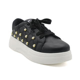 X-Touch Fashion Pearl Sneakers - Black, Women Casual & Sports Shoes, Chase Value, Chase Value