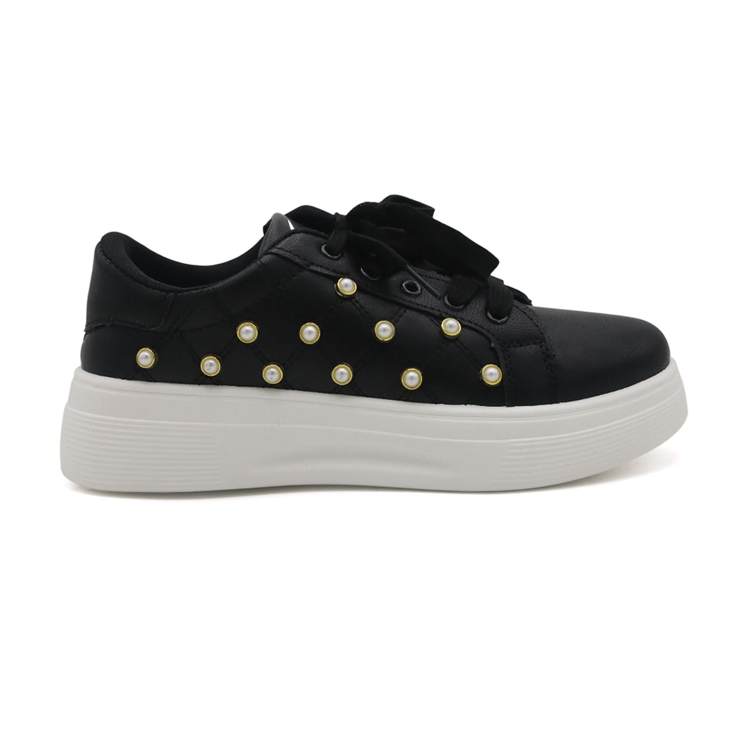 X-Touch Fashion Pearl Sneakers - Black, Women Casual & Sports Shoes, Chase Value, Chase Value