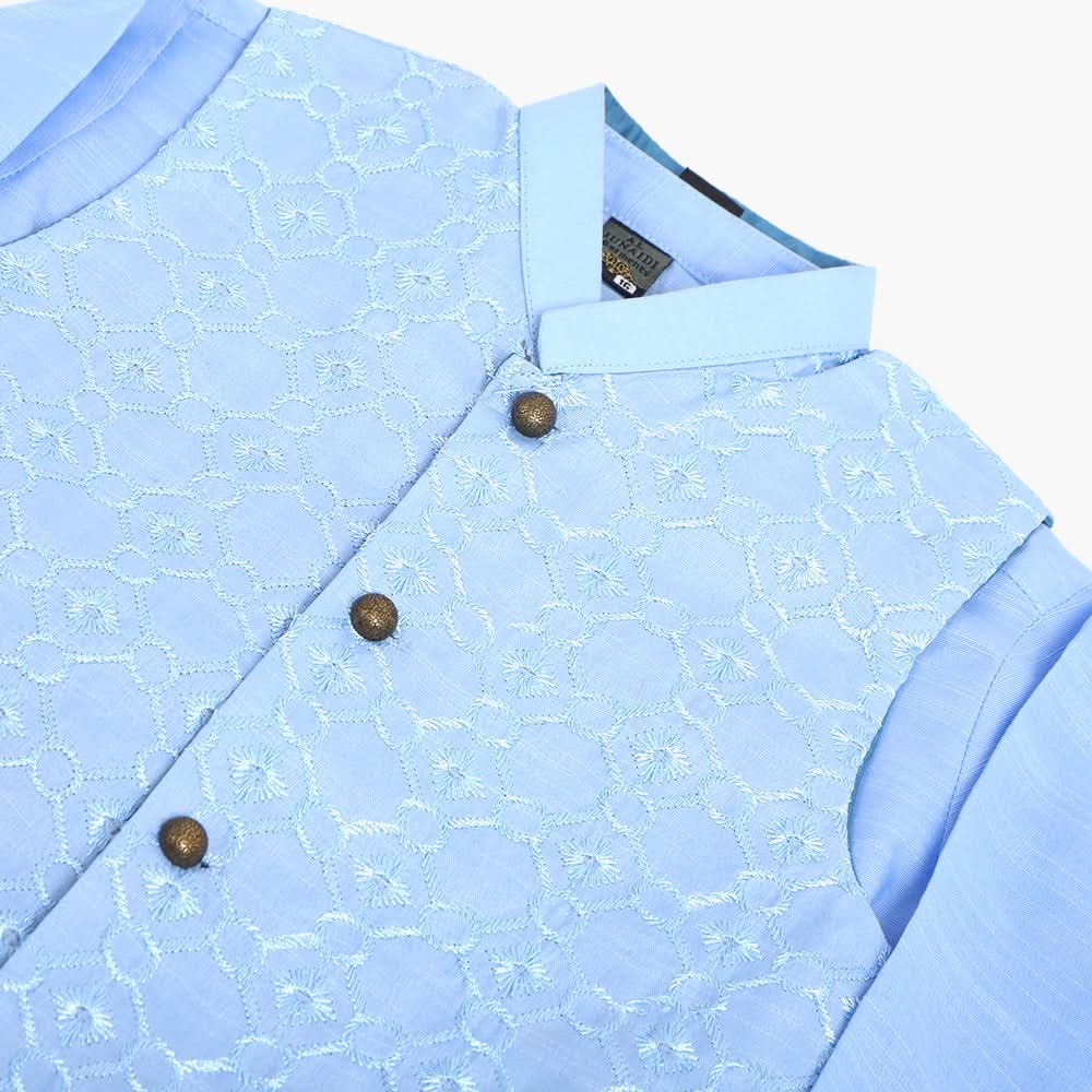 Boys Shalwar Suit With Coat - Sky Blue, Boys Shalwar Kameez, Chase Value, Chase Value