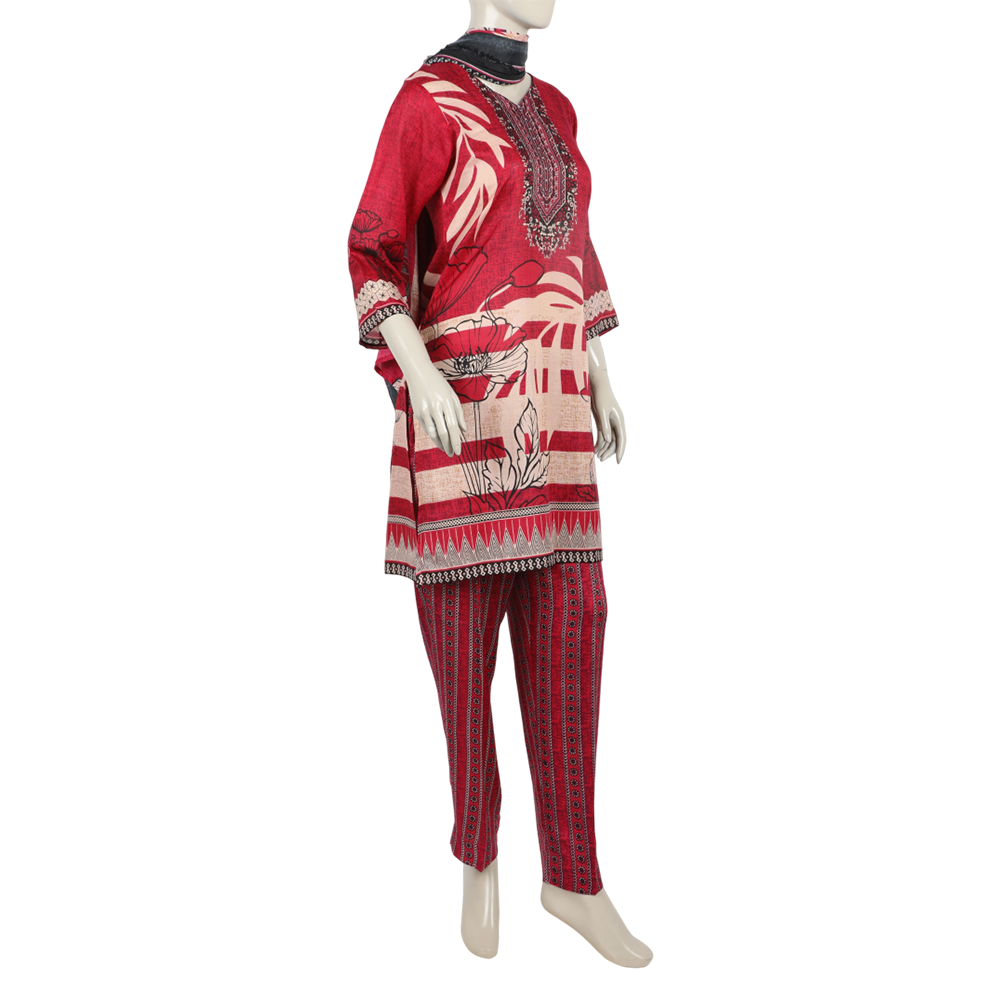 Women's Wash & Wear Unstitched 3pcs Suit - A14, Women, 3Pcs Shalwar Suit, Chase Value, Chase Value