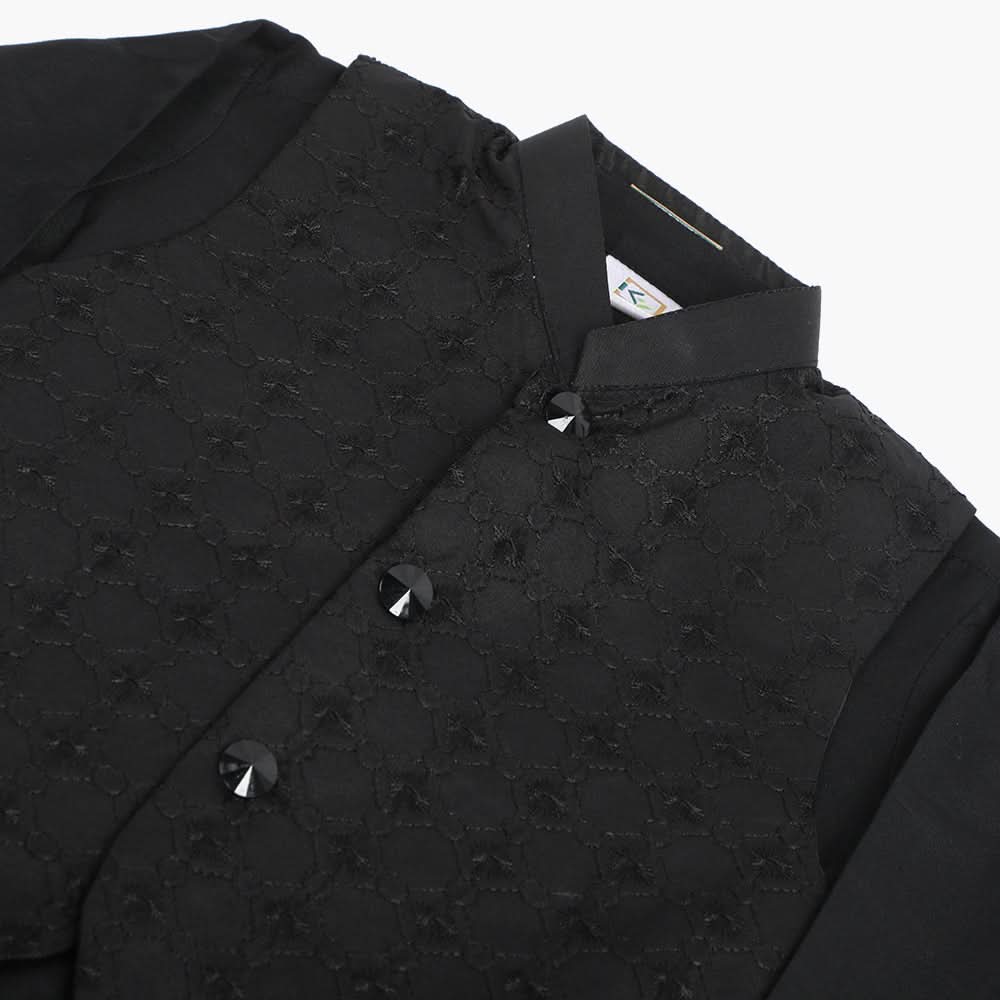 Boys Shalwar Suit With Coat - Black, Boys Shalwar Kameez, Chase Value, Chase Value