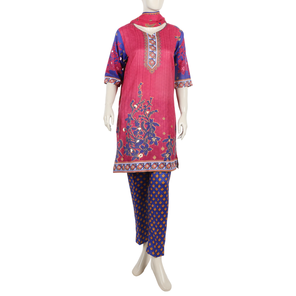 Women's Wash & Wear Unstitched 3pcs Suit - A15, Women, 3Pcs Shalwar Suit, Chase Value, Chase Value
