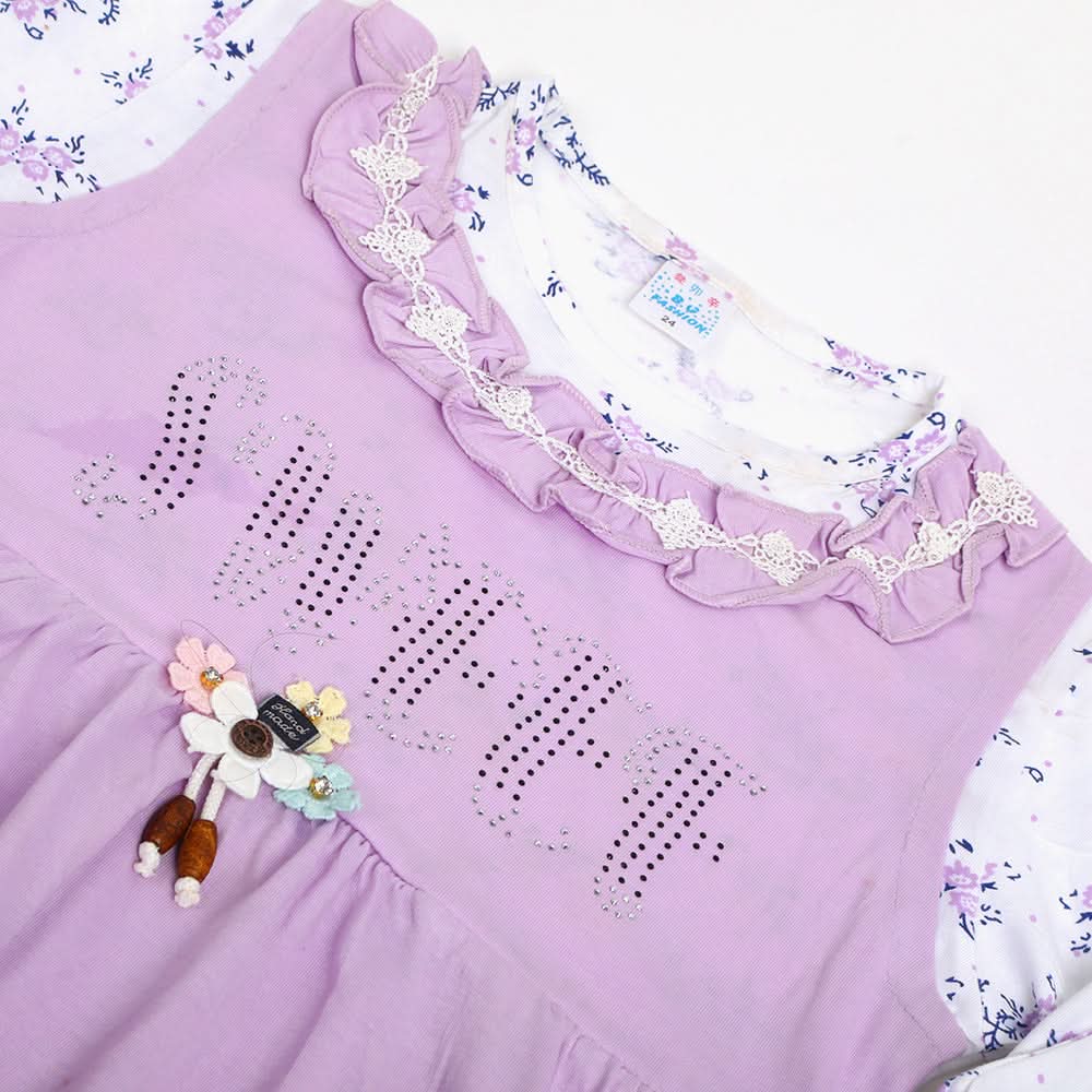 Girls Half Sleeves Suit - Purple, Girls Suits, Chase Value, Chase Value