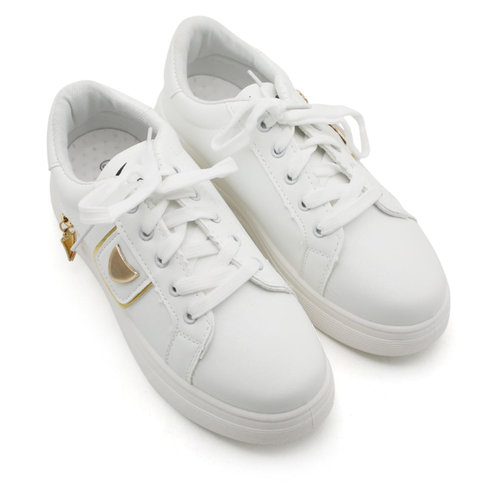 X-Touch Fashion Pearl Sneakers - White, Women Casual & Sports Shoes, Chase Value, Chase Value