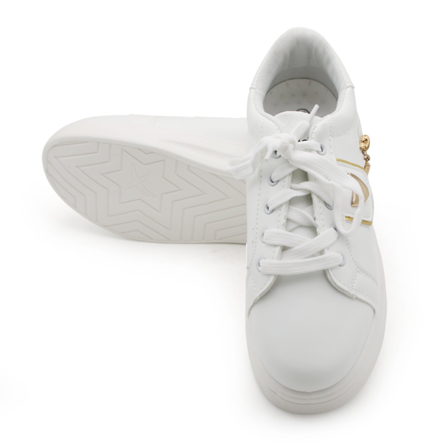 X-Touch Fashion Pearl Sneakers - White, Women Casual & Sports Shoes, Chase Value, Chase Value