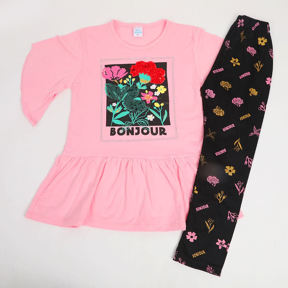 Girls Half Sleeves Suit - Pink, Girls Suits, Chase Value, Chase Value