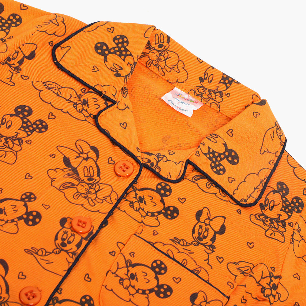 Newborn Girls Night Suit - Orange, Newborn Girls Sets & Suits, Chase Value, Chase Value