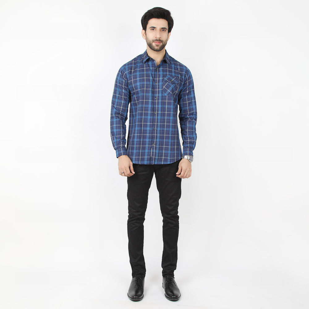 Eminent Men's Casual Check Shirt - Blue, Men's Shirts, Eminent, Chase Value