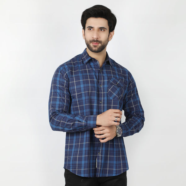 Eminent Men's Casual Check Shirt - Blue