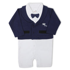 Eminent Newborn Boys Full Sleeves Romper - Navy Blue