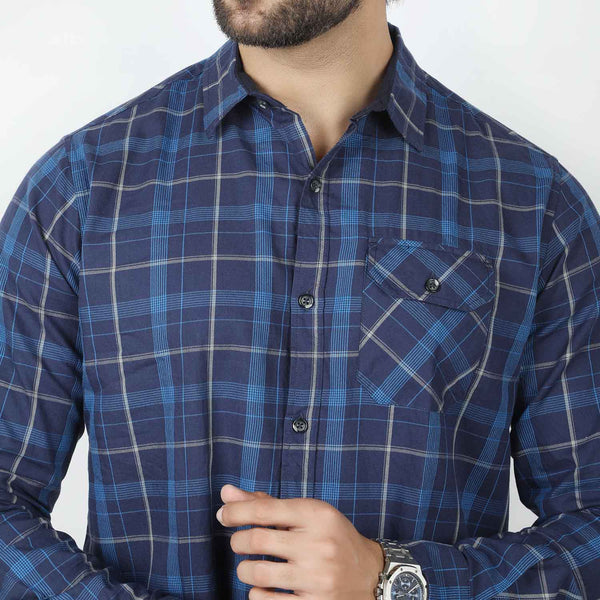 Eminent Men's Casual Check Shirt - Blue