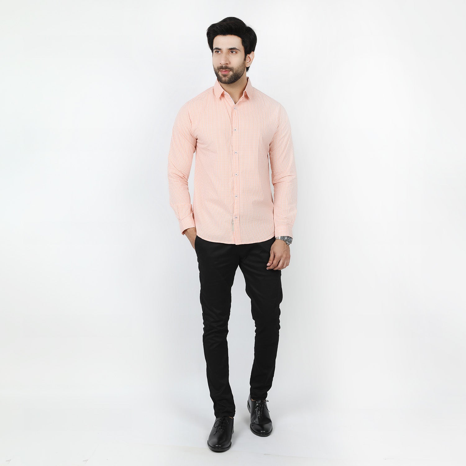 Eminent Men's Casual Check Shirt - Peach, Men's Shirts, Eminent, Chase Value