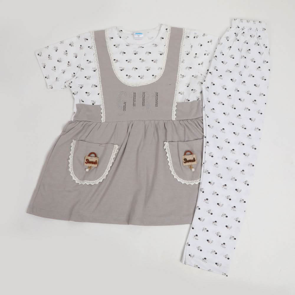 Girls Half Sleeves Suit - Grey, Girls Suits, Chase Value, Chase Value