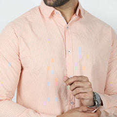 Eminent Men's Casual Check Shirt - Peach