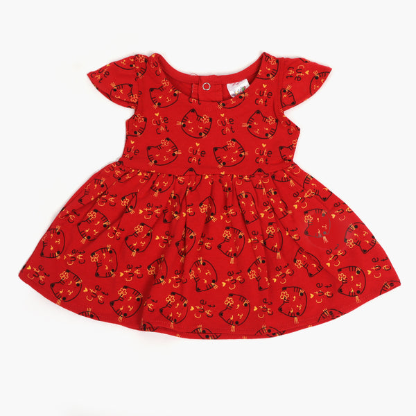 Newborn Girls Frock - Red