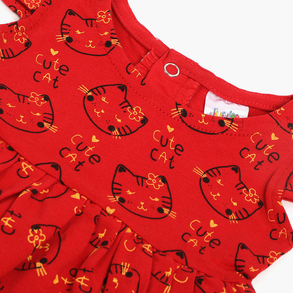 Newborn Girls Frock - Red