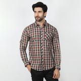 Men's Casual Check Shirt - Brown, Men's Shirts, Chase Value, Chase Value