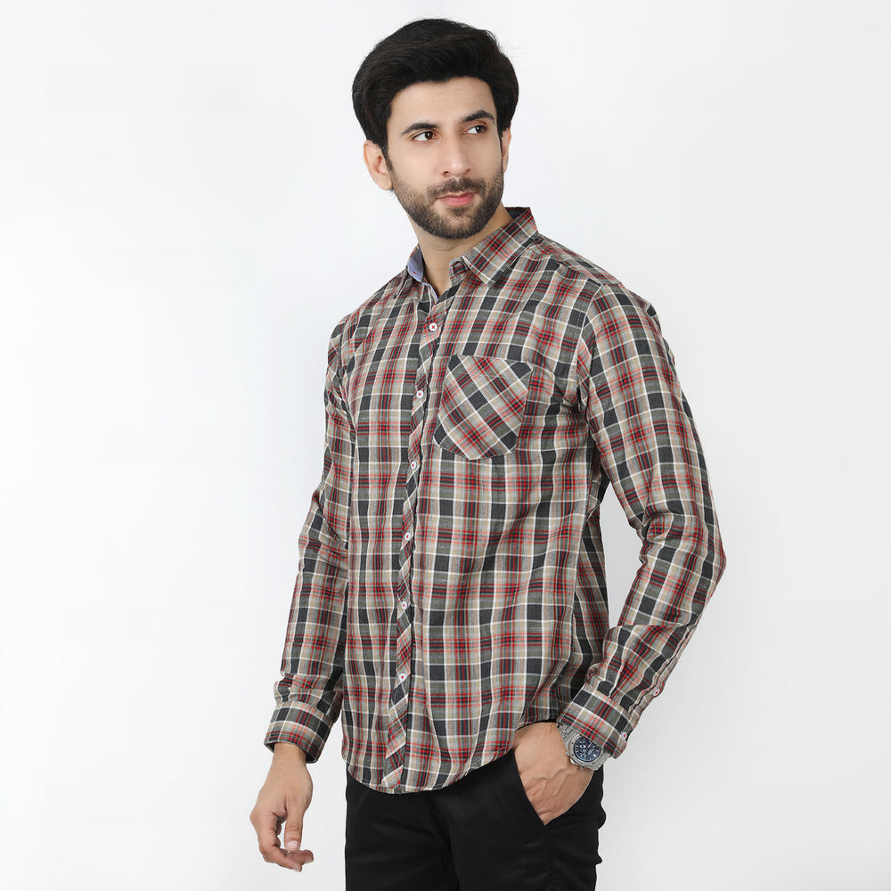 Men's Casual Check Shirt - Brown, Men's Shirts, Chase Value, Chase Value