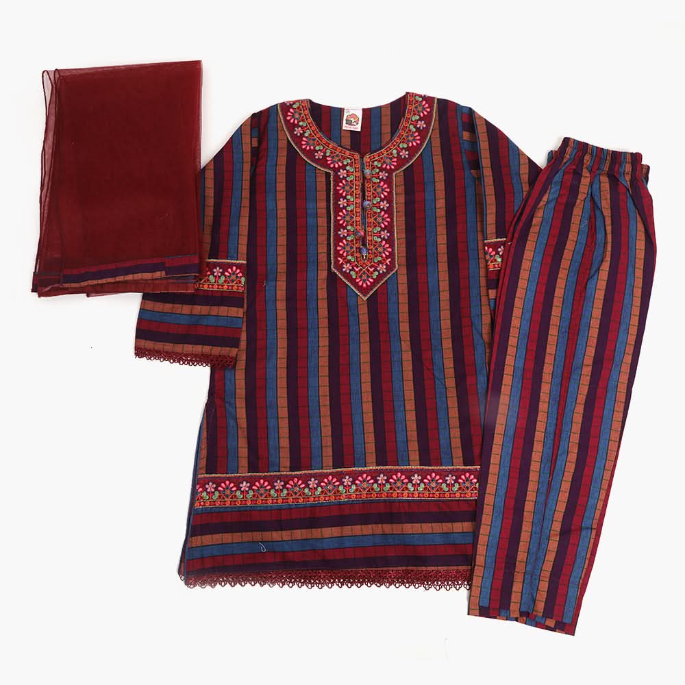 Girls Shalwar Suit - Maroon, Girls Shalwar Kameez, Chase Value, Chase Value