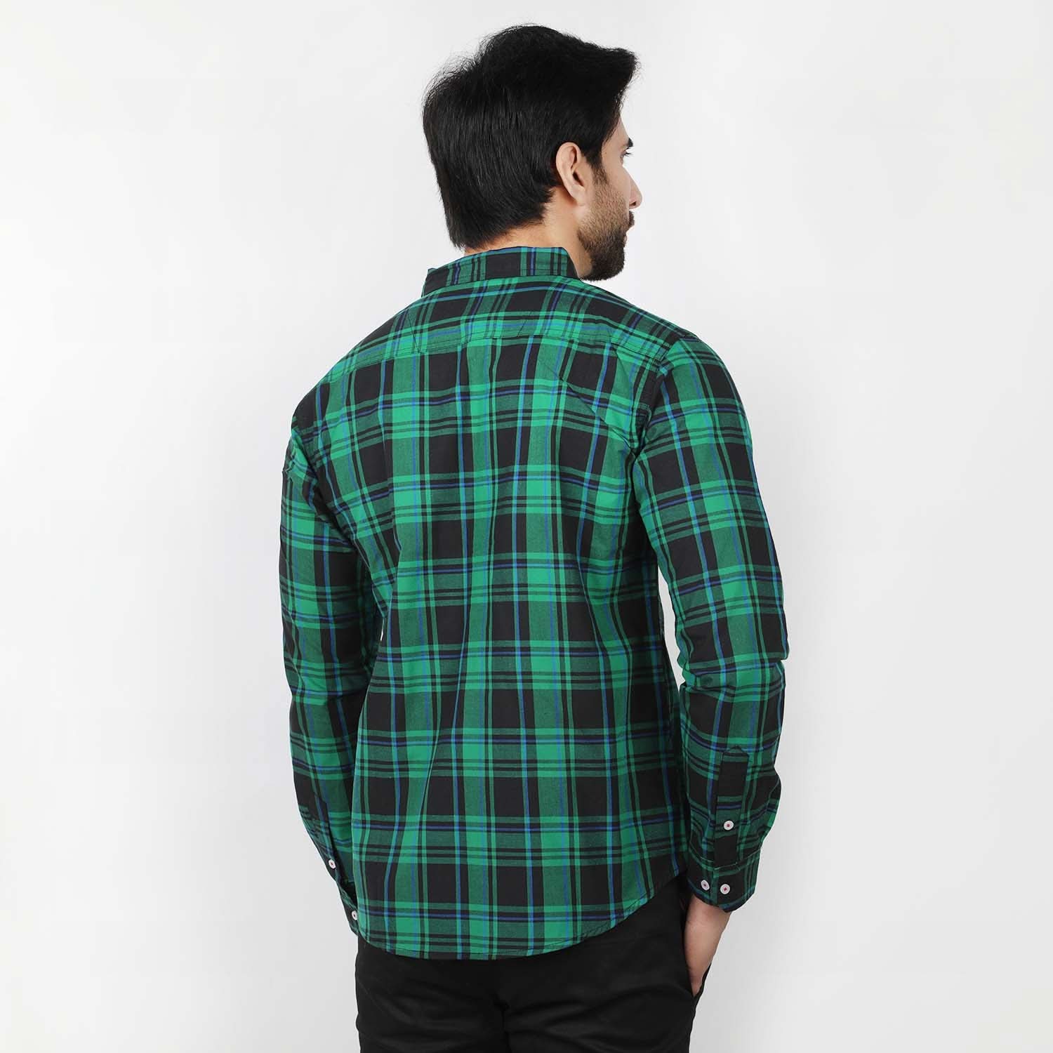 Men's Casual Check Shirt - Green, Men's Shirts, Chase Value, Chase Value