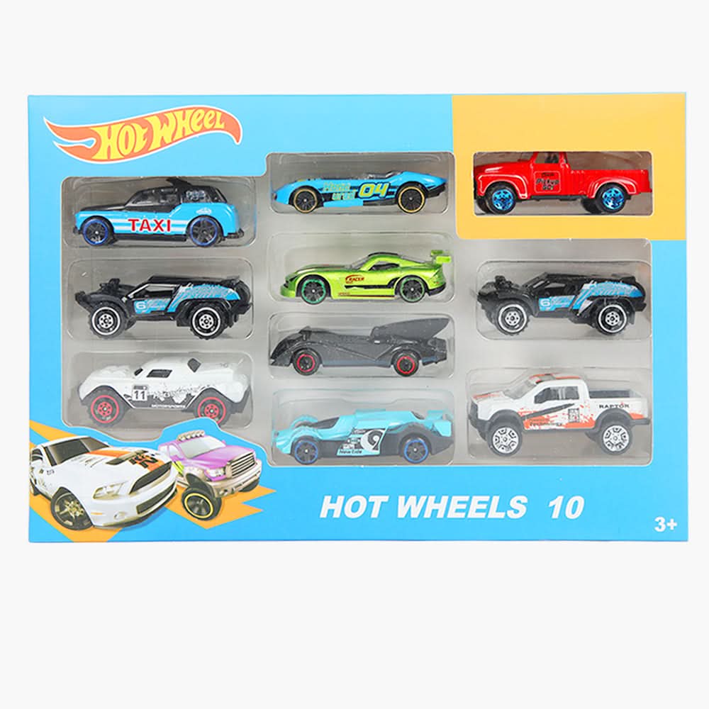 Hot Wheels Die Cast Cars Pack of 10 - Multi Color, Non-Remote Control, Chase Value, Chase Value