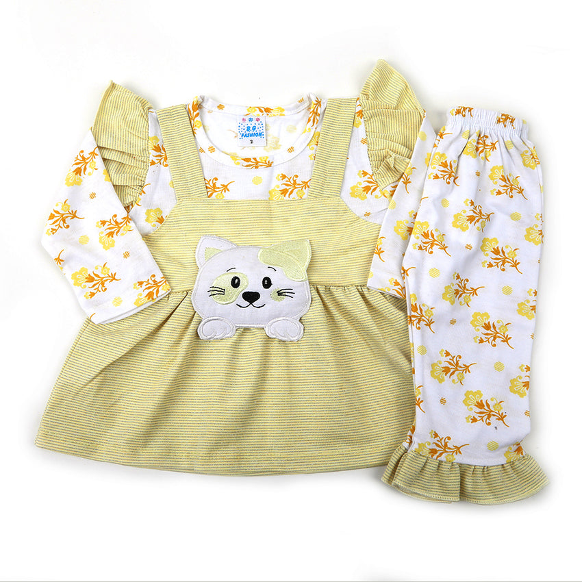 Newborn Girls Full Sleeves Suit - Yellow