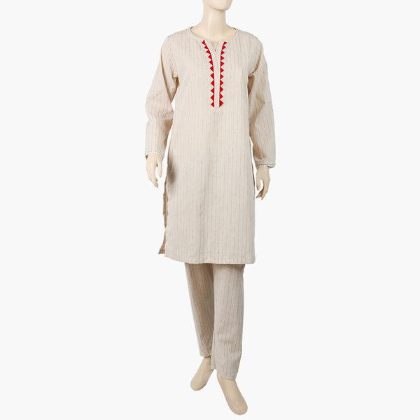Women's Stripe Shalwar Suit - Beige, Women Shalwar Suits, Chase Value, Chase Value