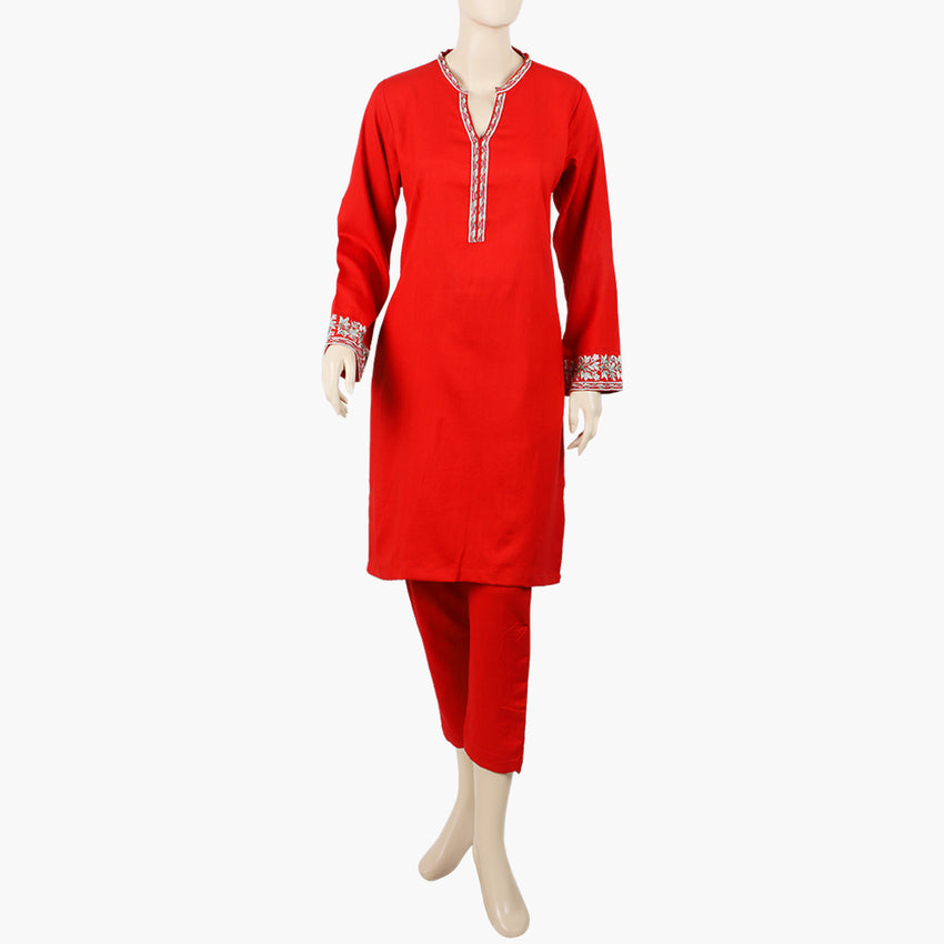 Women's Embroidered Suit - Red, Women Shalwar Suits, Chase Value, Chase Value
