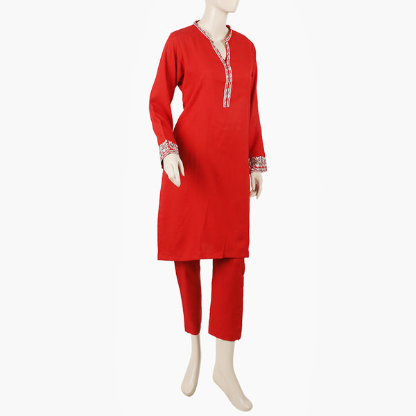 Women's Embroidered Suit - Red