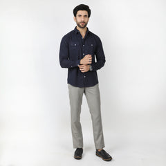 Eminent Men's Casual Check Shirt - Navy Blue