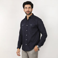 Eminent Men's Casual Check Shirt - Navy Blue