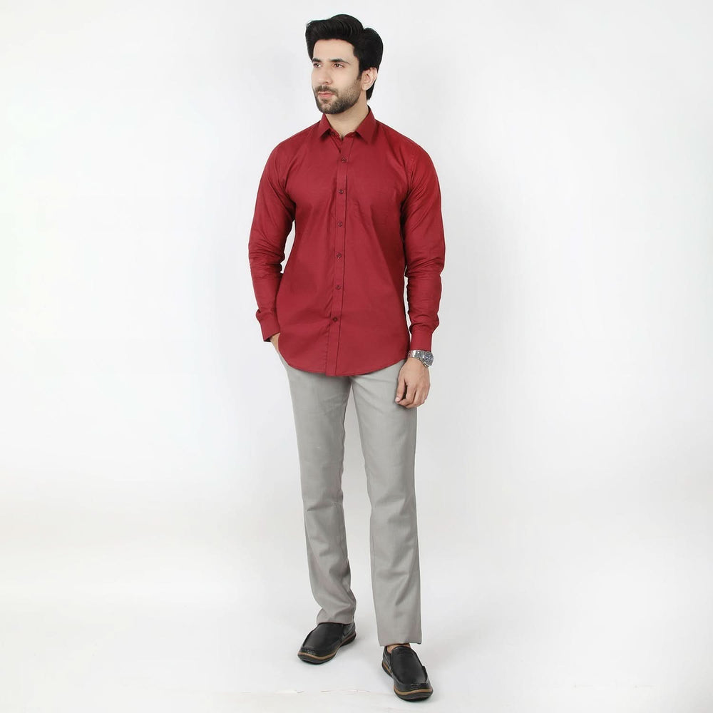 Men's Formal Chambray Shirt - Burgundy, Men's Shirts, Chase Value, Chase Value