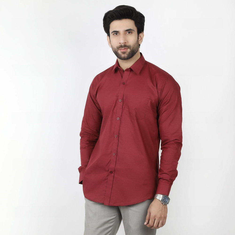 Men's Formal Chambray Shirt - Burgundy, Men's Shirts, Chase Value, Chase Value