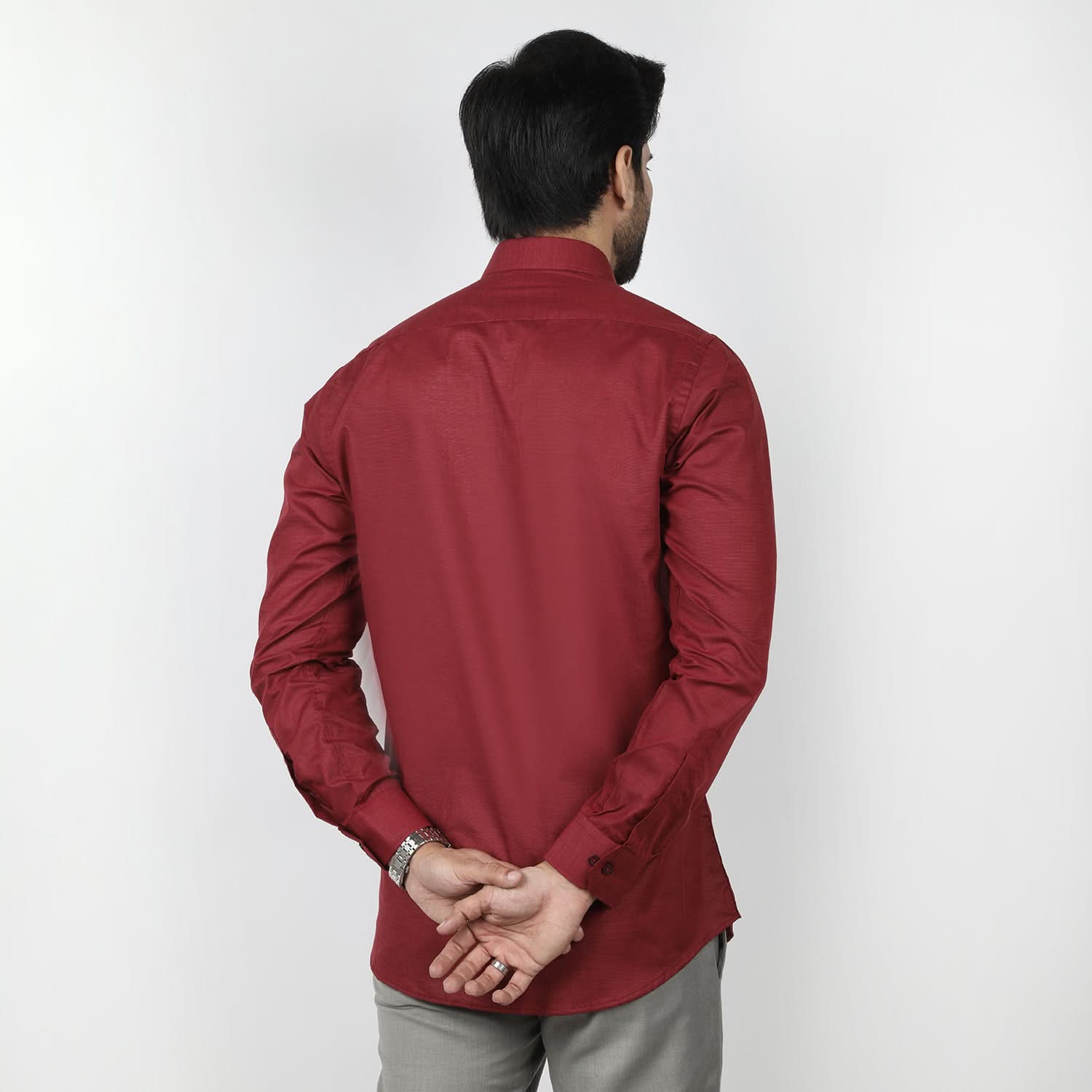 Men's Formal Chambray Shirt - Burgundy, Men's Shirts, Chase Value, Chase Value