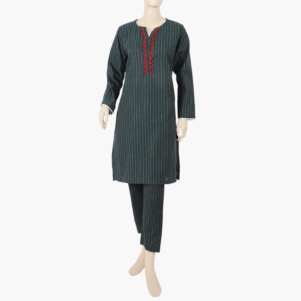 Women's Stripe Shalwar Suit - Charcoal, Women Shalwar Suits, Chase Value, Chase Value