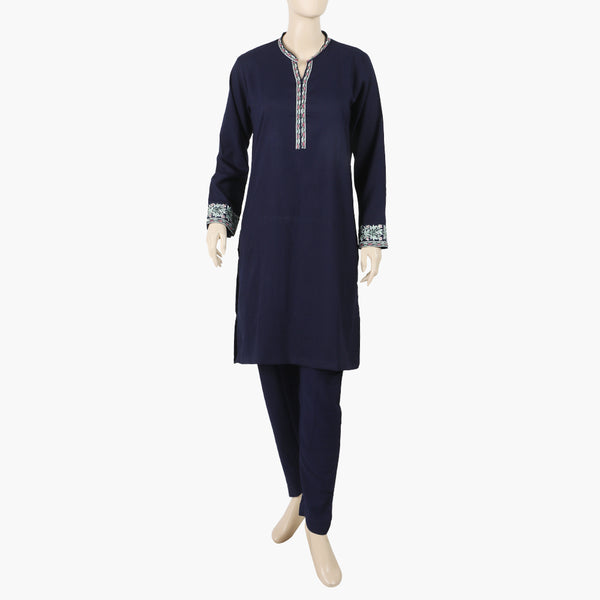 Women's Embroidered Suit - Navy Blue