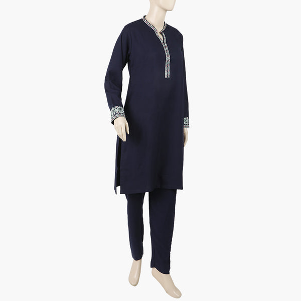 Women's Embroidered Suit - Navy Blue