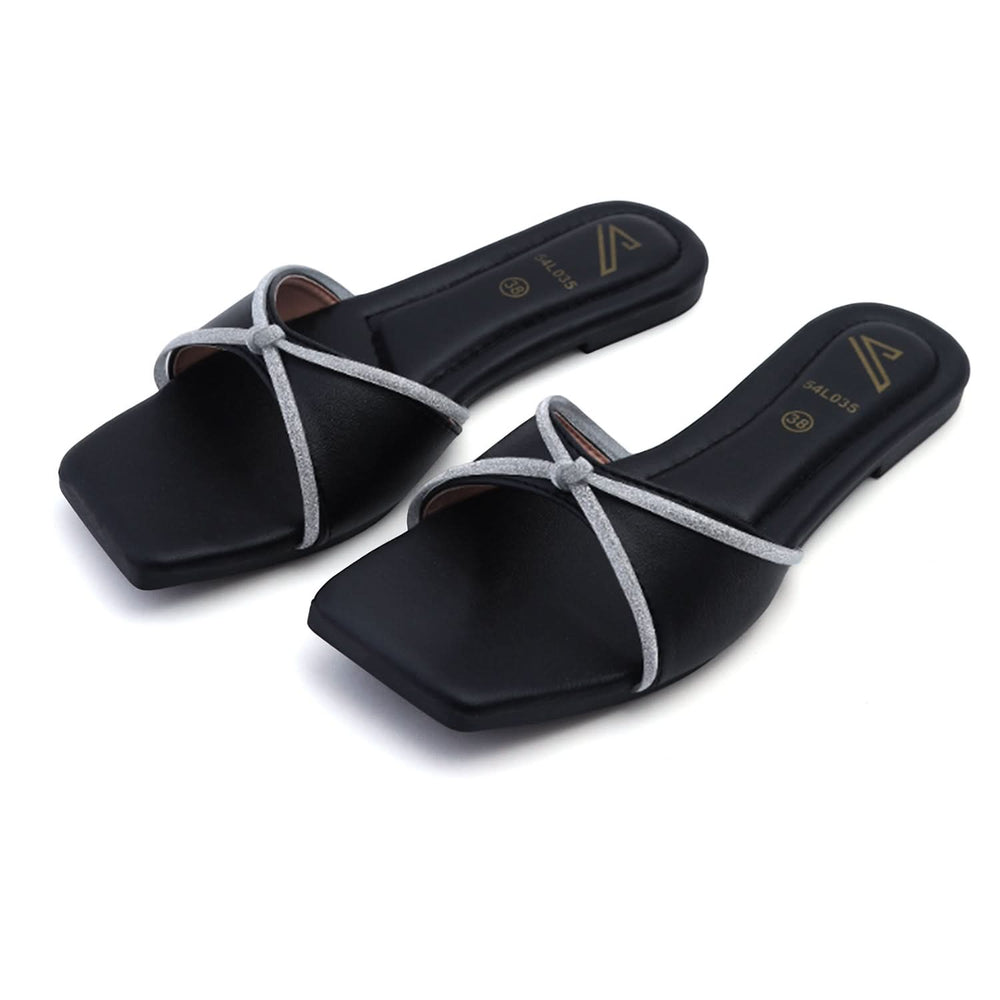 Valuable Women's Open-toe Slipper - Black, Women Slippers, Chase Value, Chase Value