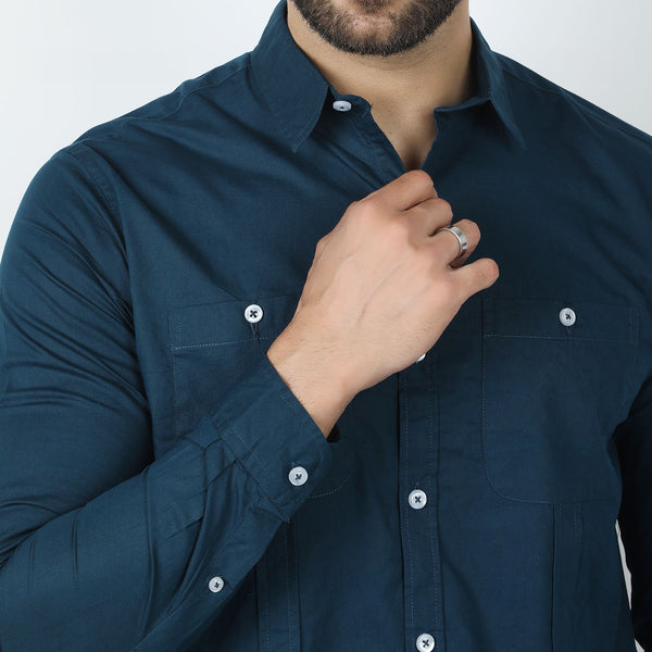 Eminent Men's Casual Plain Shirt - Teal