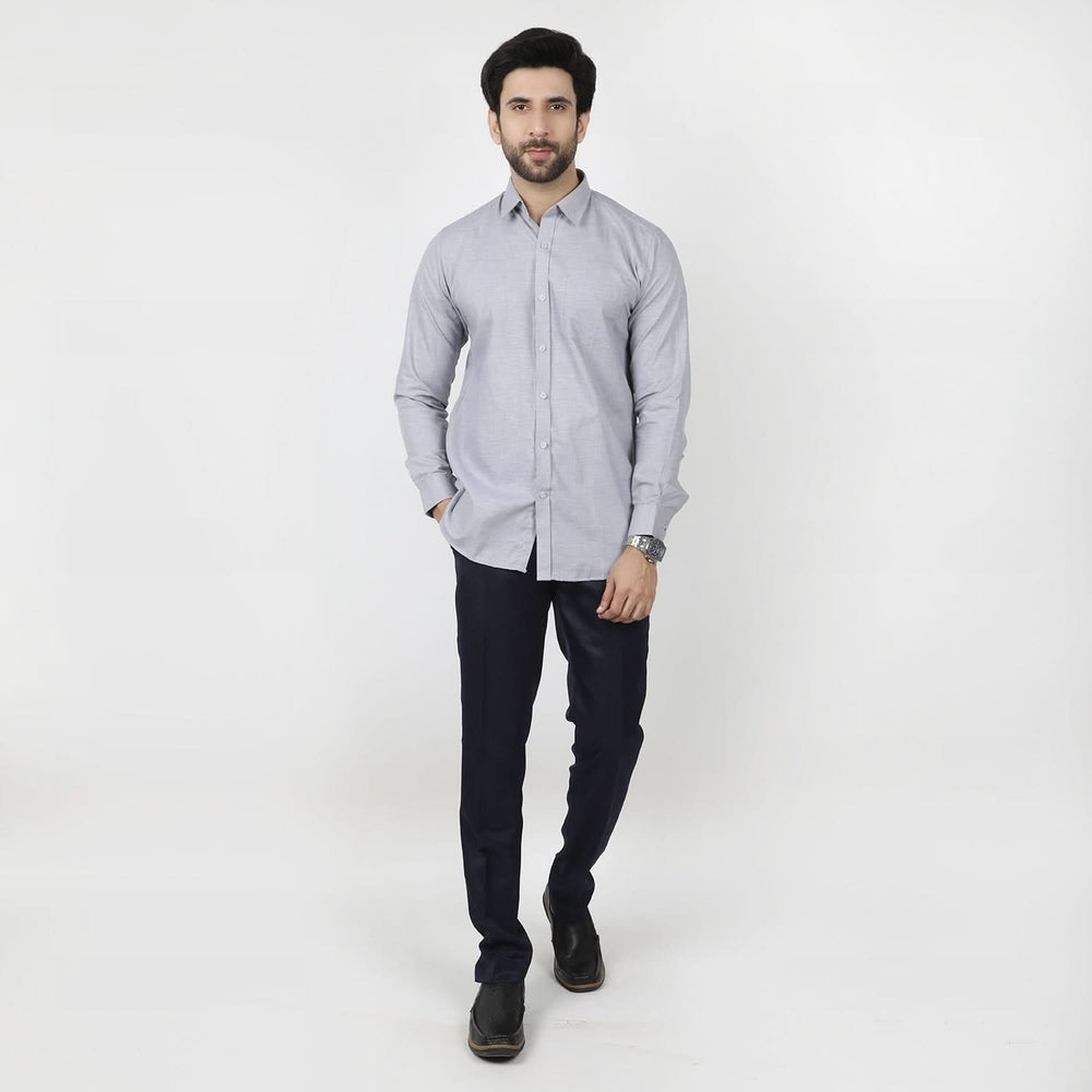 Men's Formal Chambray Shirt - Grey, Men's Shirts, Chase Value, Chase Value