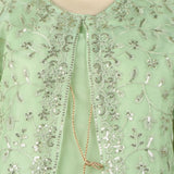 Women's Organza Fancy Embroidered 3Pcs Suit - Green, Women Shalwar Suits, Chase Value, Chase Value