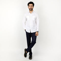 Eminent Men's Casual Check Shirt - White