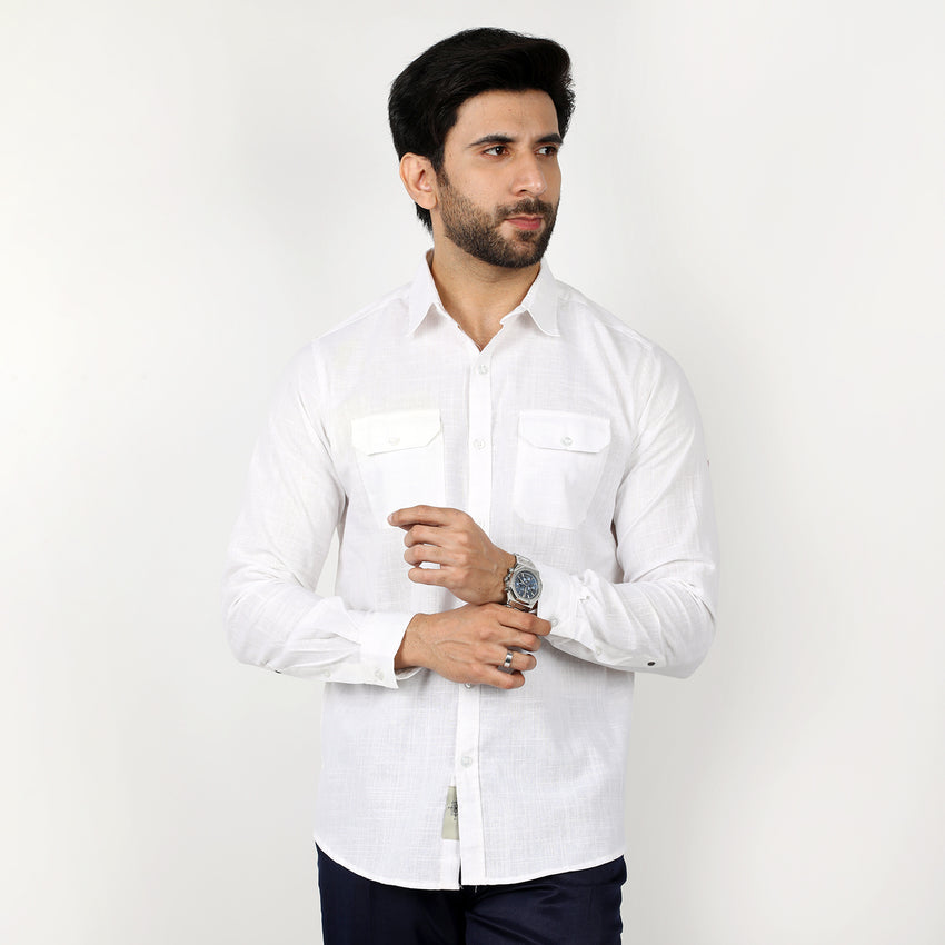 Eminent Men's Casual Check Shirt - White