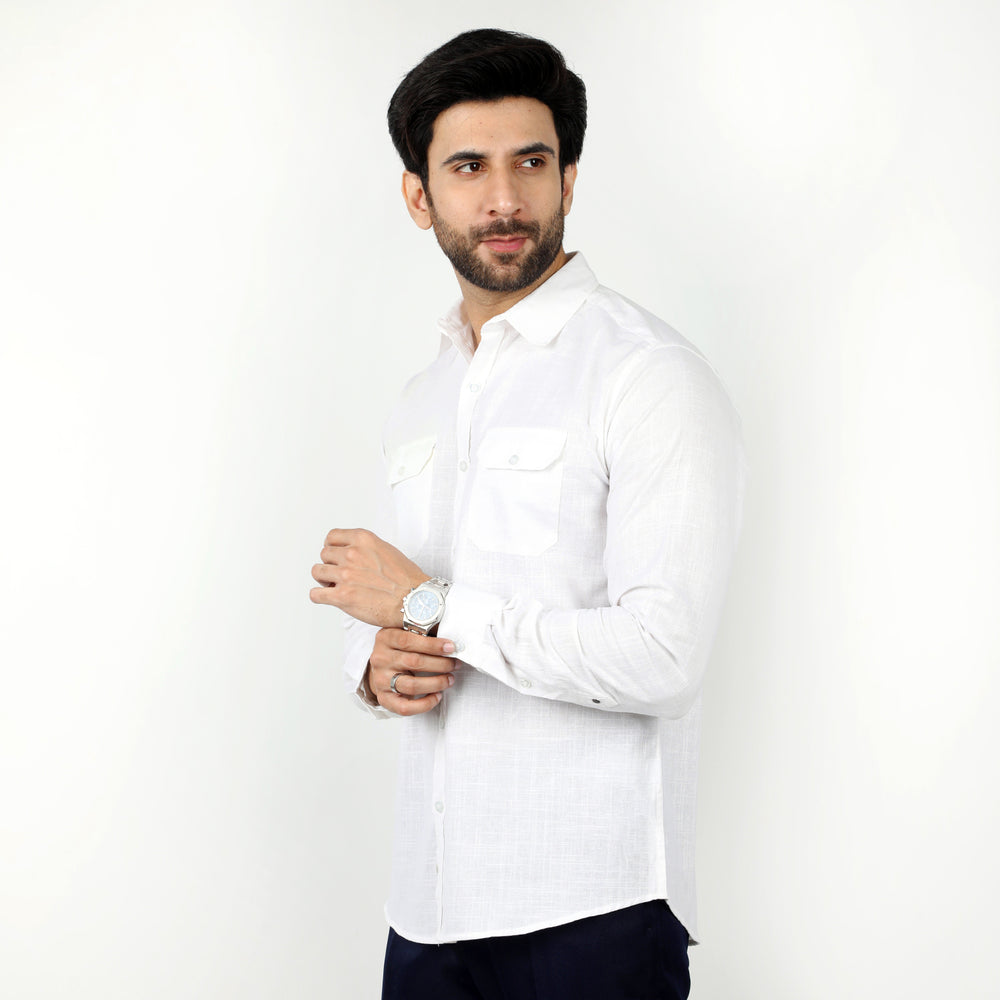 Eminent Men's Casual Check Shirt - White, Men's Shirts, Eminent, Chase Value
