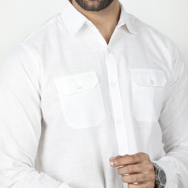 Eminent Men's Casual Check Shirt - White