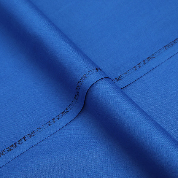 Men's Shabbir Gold Plain Wash & Wear Unstitched Suit - Royal Blue