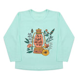 Girls Full Sleeves T-Shirt - Cyan, Girls T-Shirts, Chase Value, Chase Value